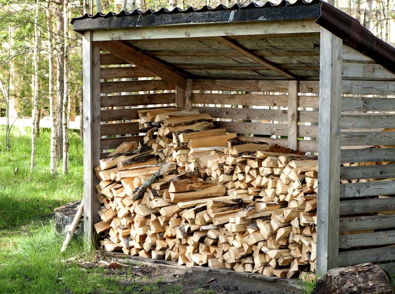 wood storage shed