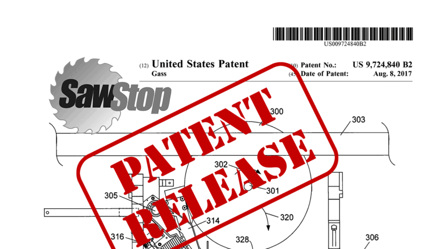 Sawstop 840 patent release public CPSC