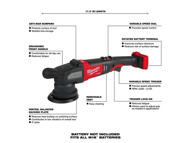 Milwaukee M18 Fuel 15mm Dual Action Polisher Kit 2864-22HD