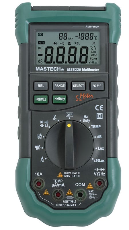 Mastech MS8229 Auto-Range 5-in-1 Digital Multimeter